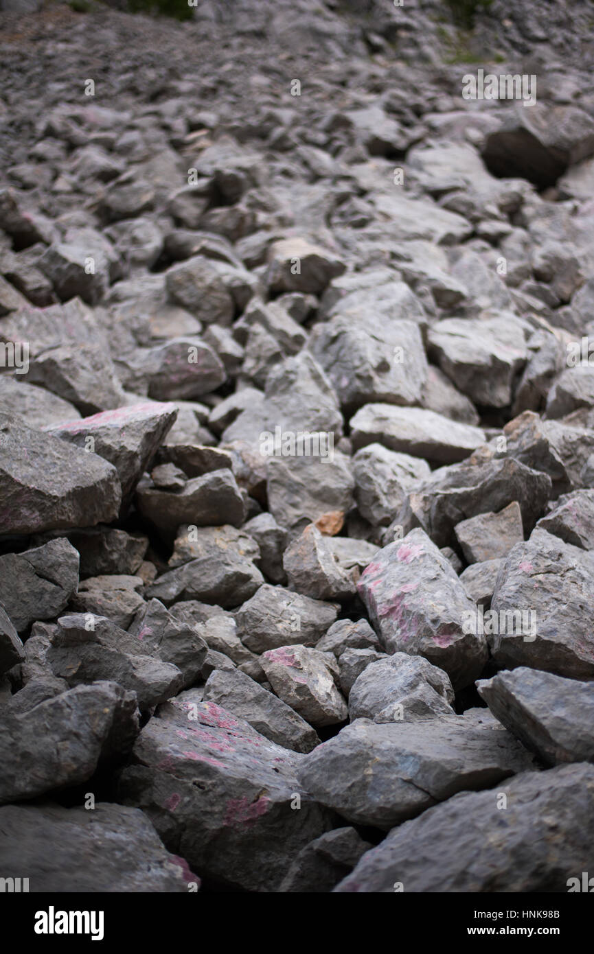 Calcare rockes impilati Foto Stock