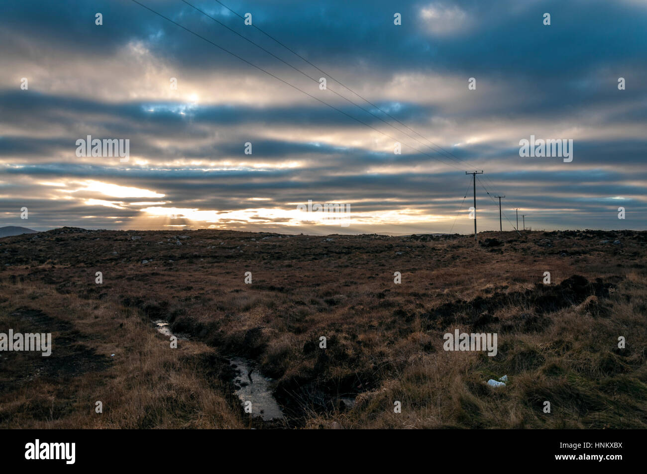 Blanket bog paesaggio, County Donegal, Irlanda Foto Stock