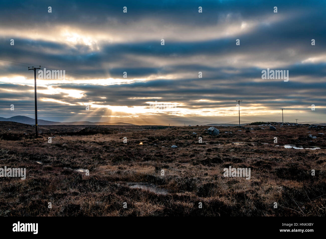 Blanket bog paesaggio, County Donegal, Irlanda Foto Stock