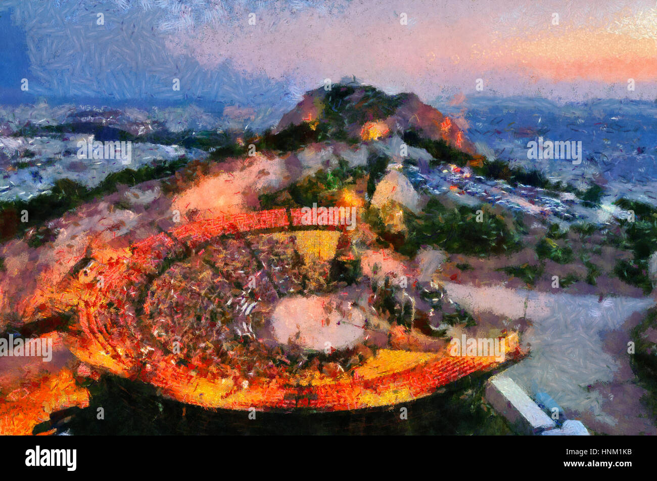 Teatro sulla collina di Lycabettus Atene, Grecia Foto Stock