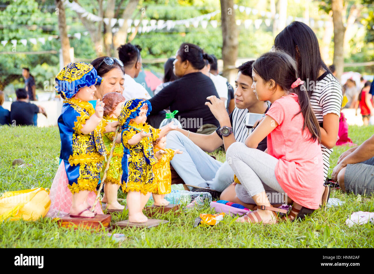 Festival devoti, Santo Nino Santuario colline, Matina, Davao, Davao Del Sur, Filippine Foto Stock