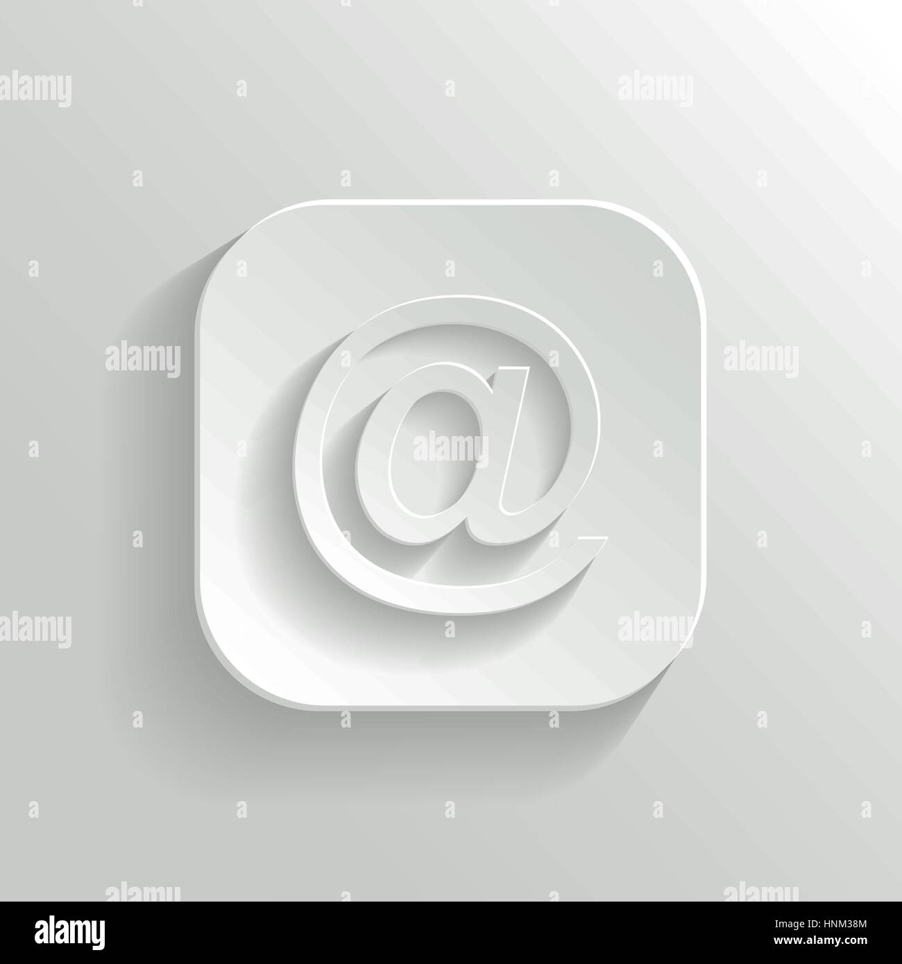 Icona di posta - vettore app bianco pulsante con ombra Illustrazione Vettoriale