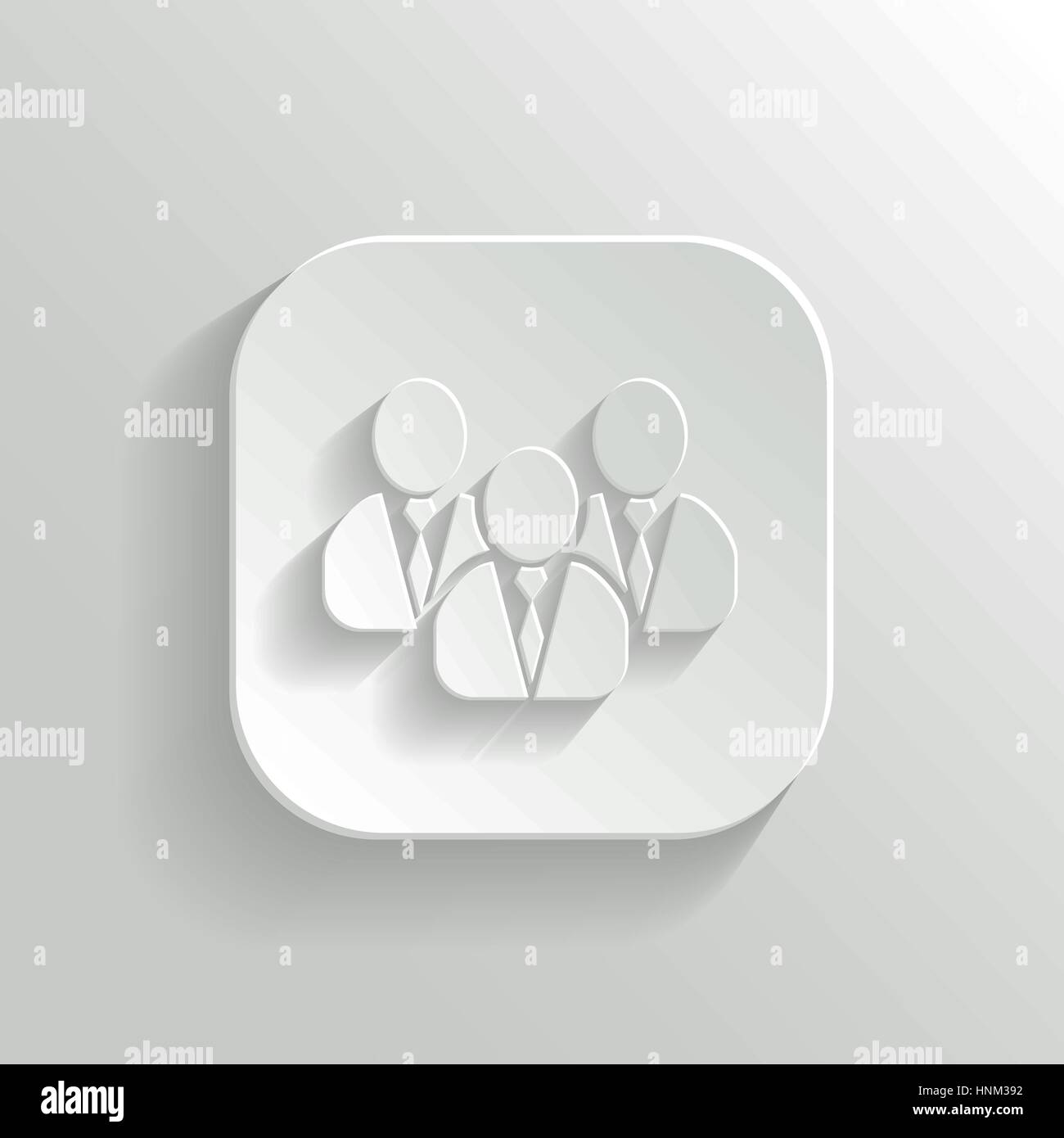 Gruppo utente icona di rete - vettore app bianco pulsante con ombra Illustrazione Vettoriale