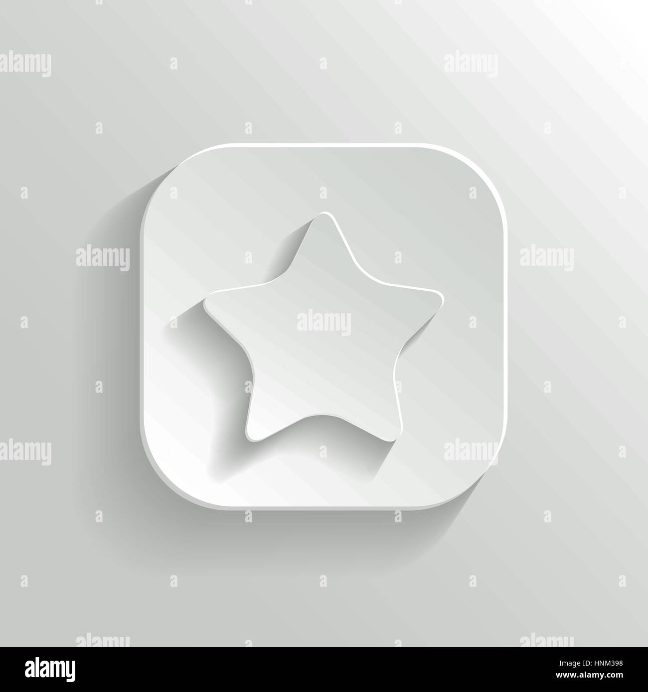 Icona a forma di stella - vettore app bianco pulsante con ombra Illustrazione Vettoriale