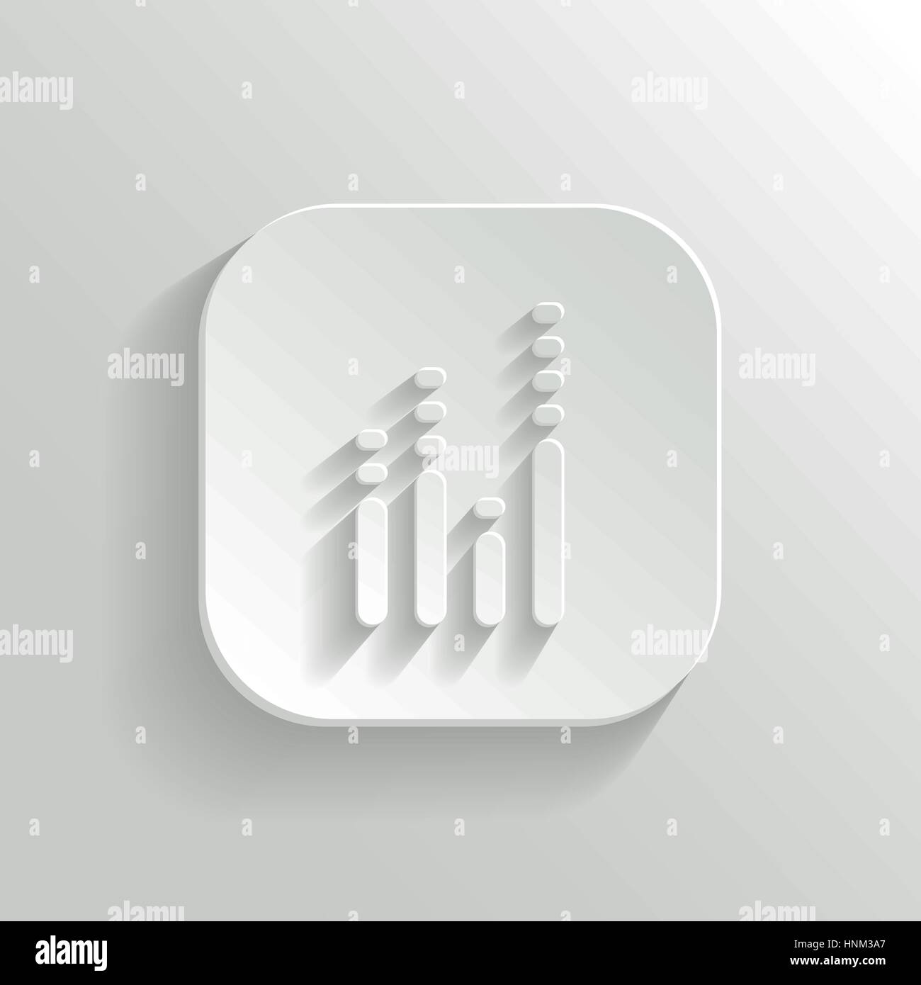 Icona equalizzatore - vettore app bianco pulsante con ombra Illustrazione Vettoriale