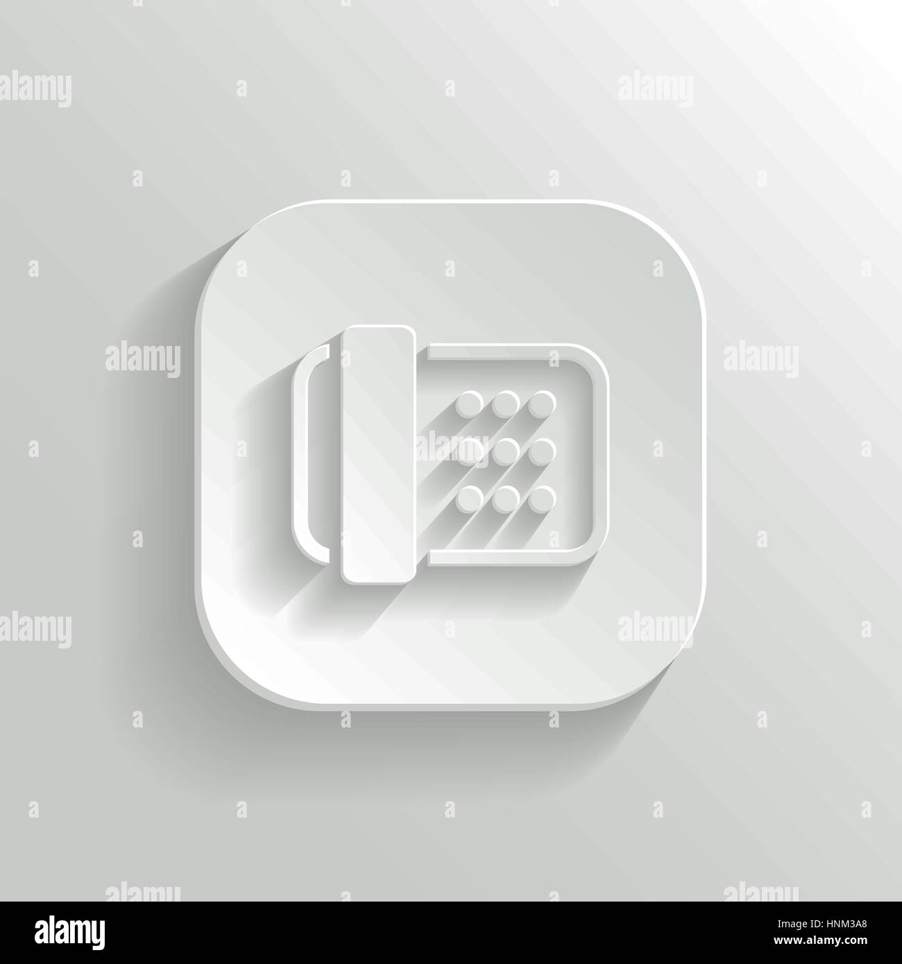 Fax - icona vettore app bianco pulsante con ombra Illustrazione Vettoriale