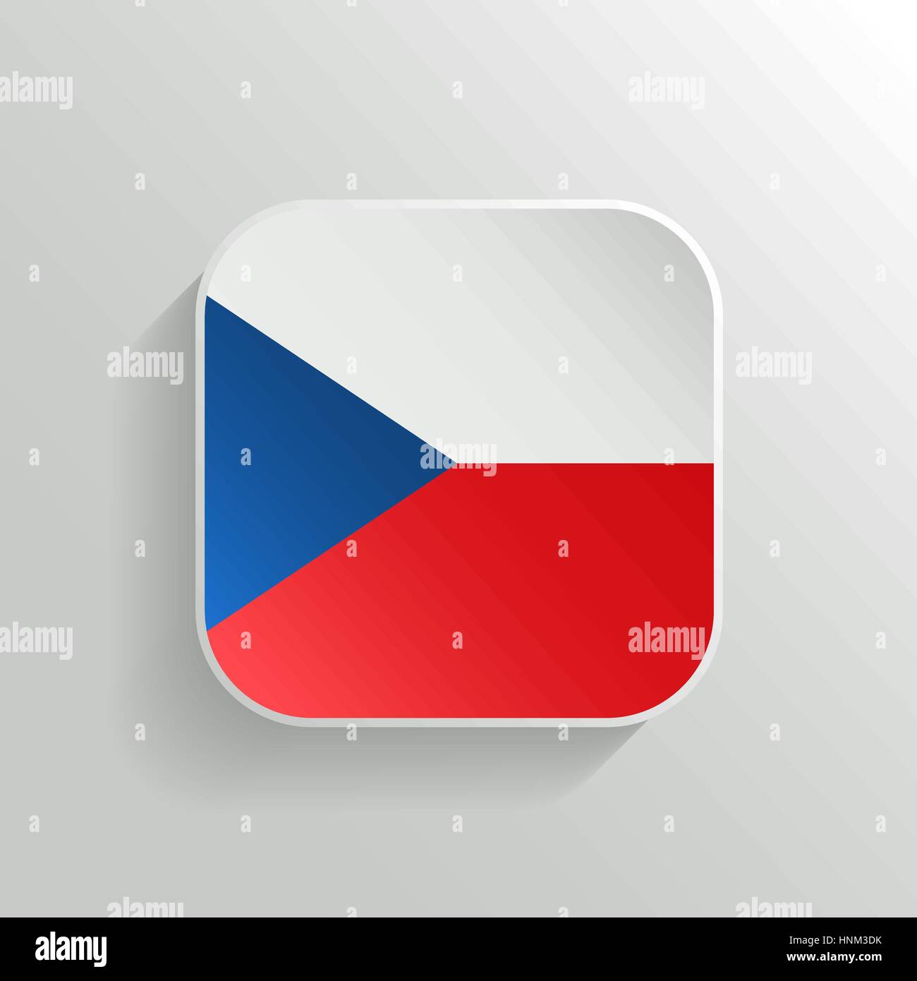 Pulsante del vettore - Repubblica Ceca icona bandiera su sfondo bianco Illustrazione Vettoriale