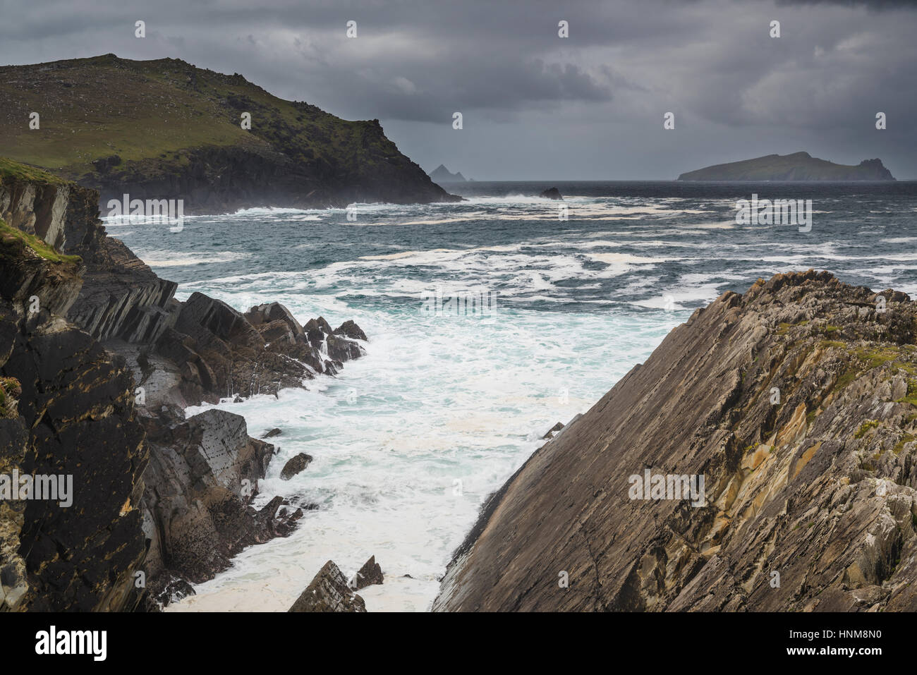 Clogher Bay, Clogher, penisola di Dingle, nella contea di Kerry, Irlanda Foto Stock