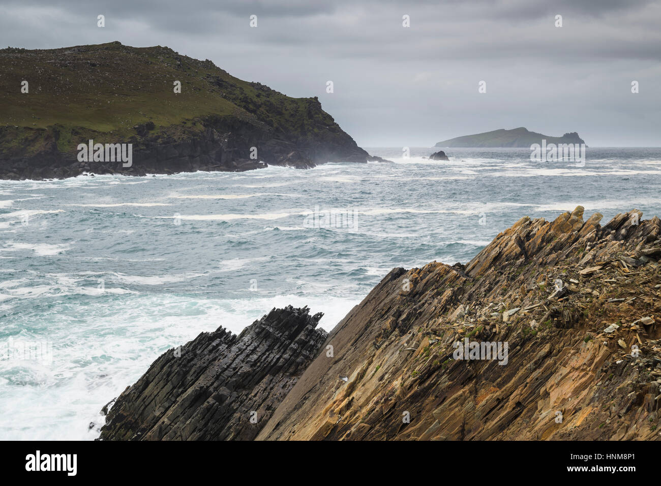 Clogher Bay, Clogher, penisola di Dingle, nella contea di Kerry, Irlanda Foto Stock