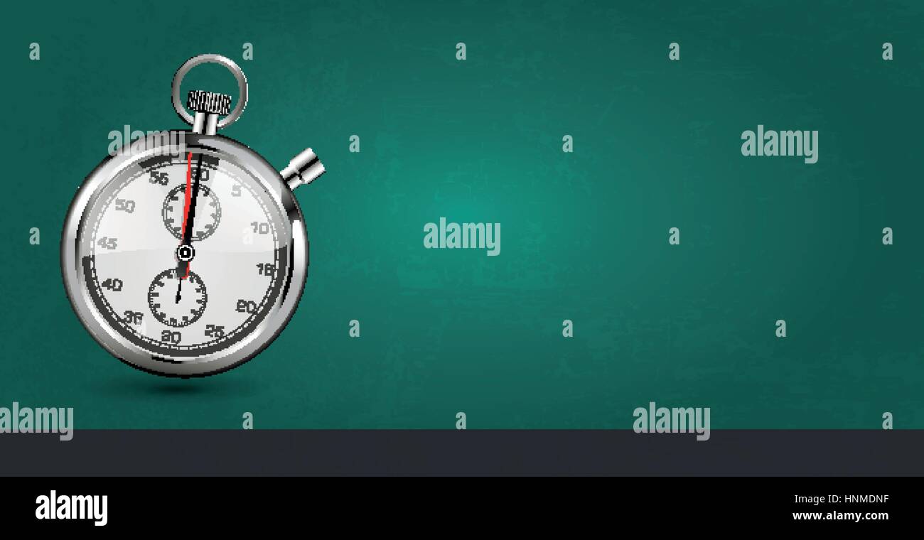 Last minute concetto - cronometro su sfondo verde Illustrazione Vettoriale