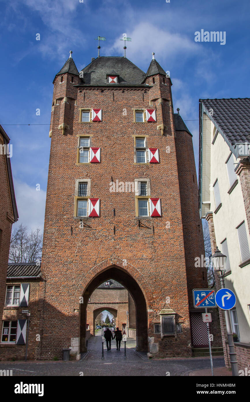 Klever tor nella vecchia città romana di Xanten, Germania Foto Stock