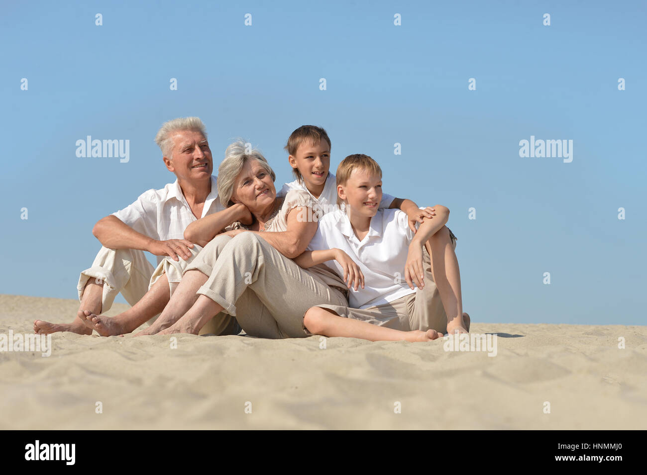 Grande famiglia felice Foto Stock