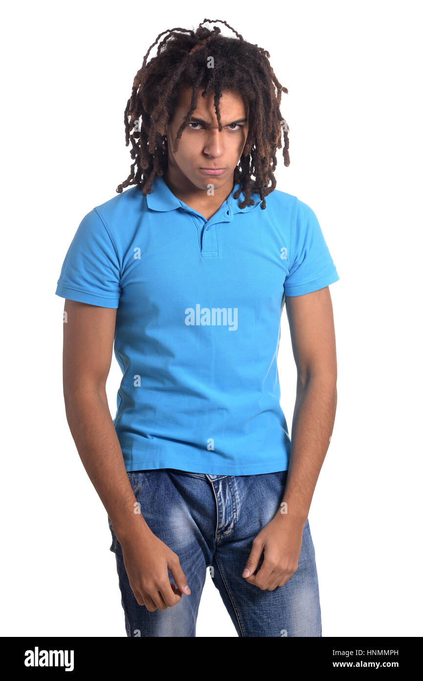 Razza mista teen boy Foto Stock