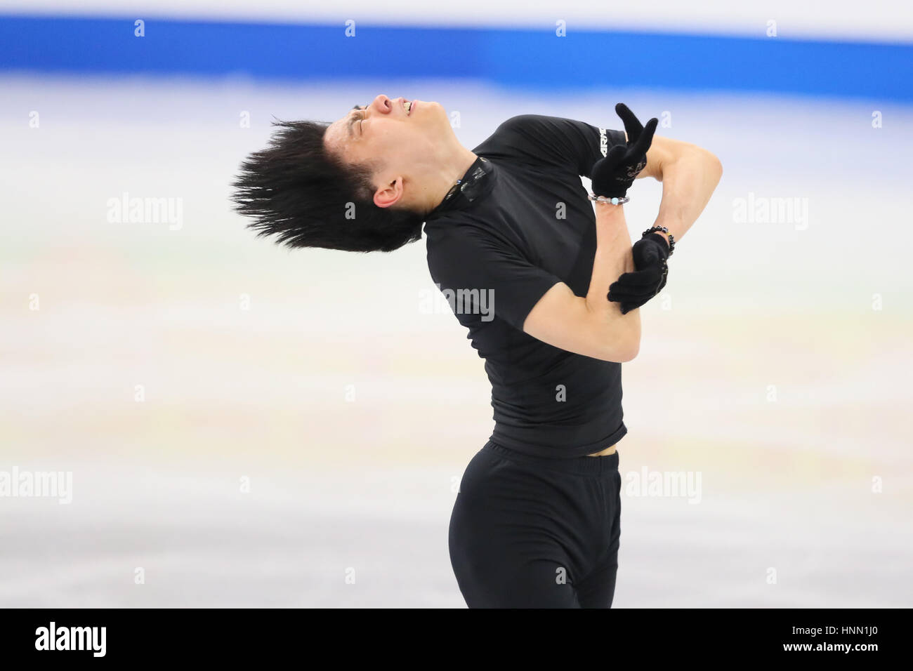 Gangneung Ice Arena, Gangneung, Corea del Sud. Xiv Feb, 2017. Yuzuru Hanyu (JPN), 14 febbraio 2017 - Pattinaggio di Figura : ISU quattro continenti figura Skating Championships 2017 uomini pratica ufficiale a Gangneung Ice Arena, Gangneung, Corea del Sud. Credito: YUTAKA AFLO/sport/Alamy Live News Foto Stock