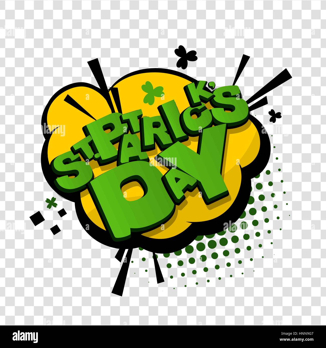 Fumetto cartoon testo St Patrick Day Illustrazione Vettoriale