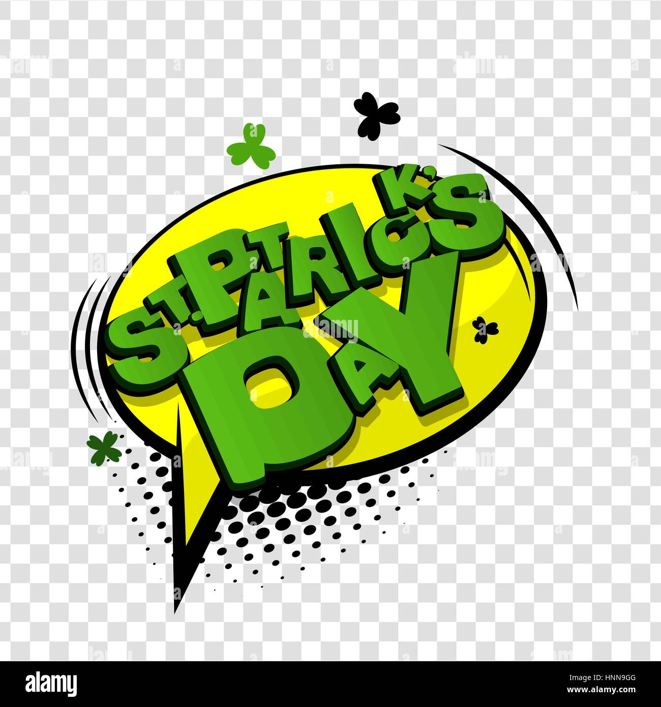 San Patrizio giorno comic cartoon testo Illustrazione Vettoriale