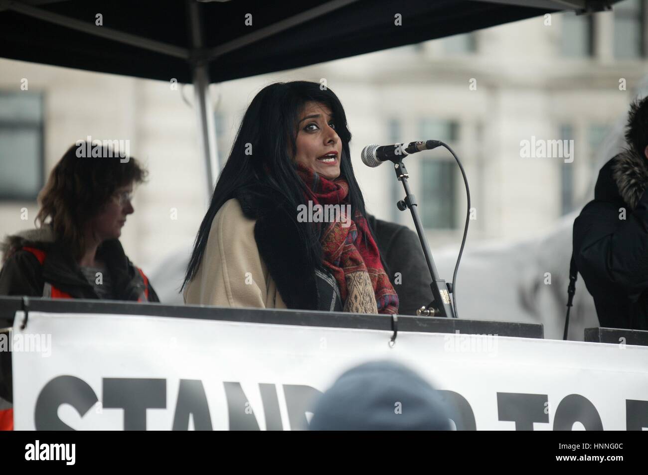Stand up to Racism Demo, Trafalgar Square, Londra, Regno Unito Foto Stock