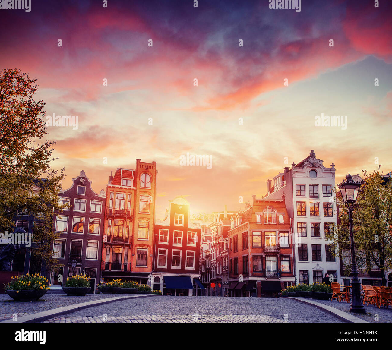 Canale di Amsterdam sull'occidente. Foto Stock