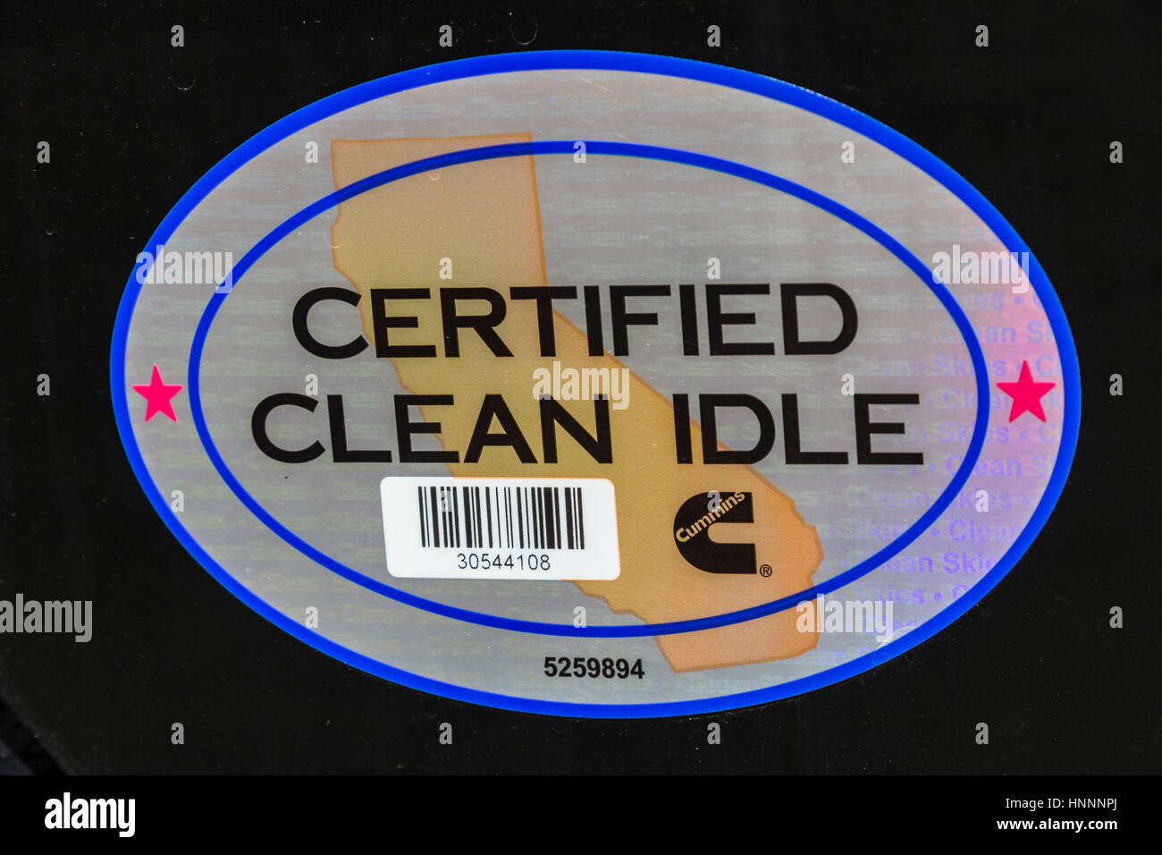 Indianapolis - Circa Febbraio 2017: California pulito adesivo minimo. La vignetta certifica un motore diesel in un modello di ritardo per impieghi medi carrello può al minimo basso Foto Stock