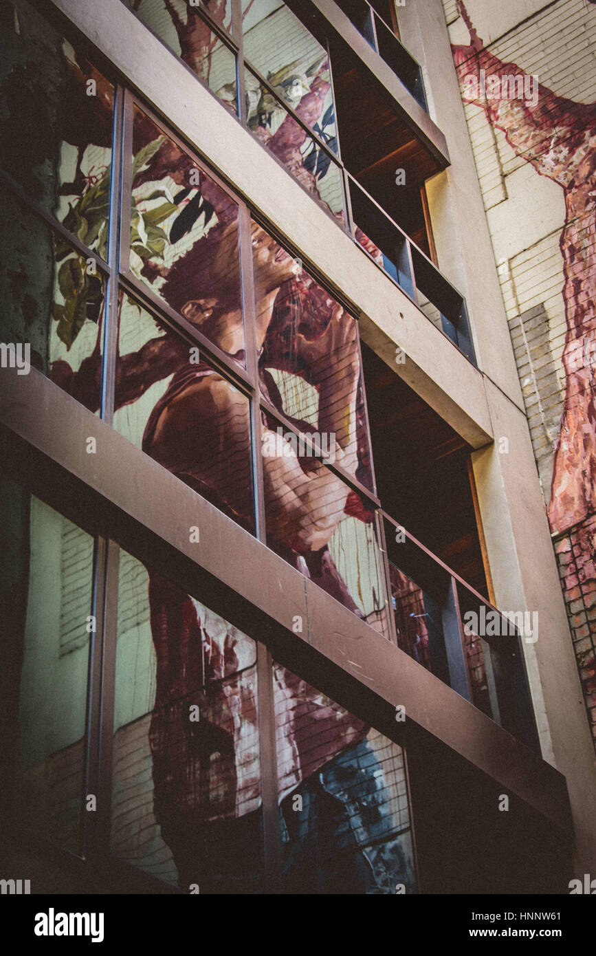 Arte di strada per le strade di Melbourne, Victoria, Australia Foto Stock