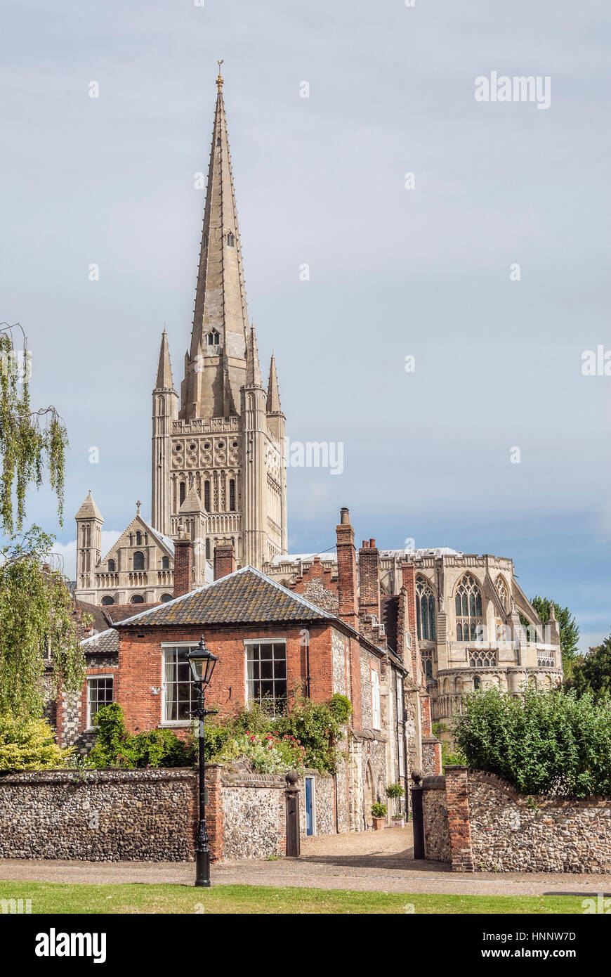 La Cattedrale di Norwich è una cattedrale della Chiesa d'Inghilterra a Norwich, Norfolk, Inghilterra, dedicata alla Trinità Santa e indivisa Foto Stock