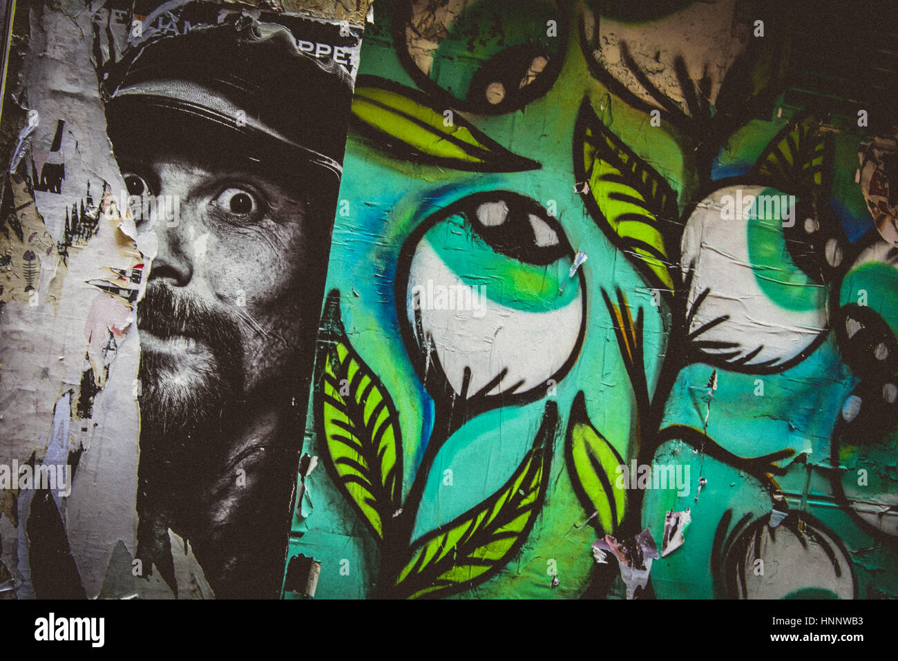 Arte di strada per le strade di Melbourne, Victoria, Australia Foto Stock