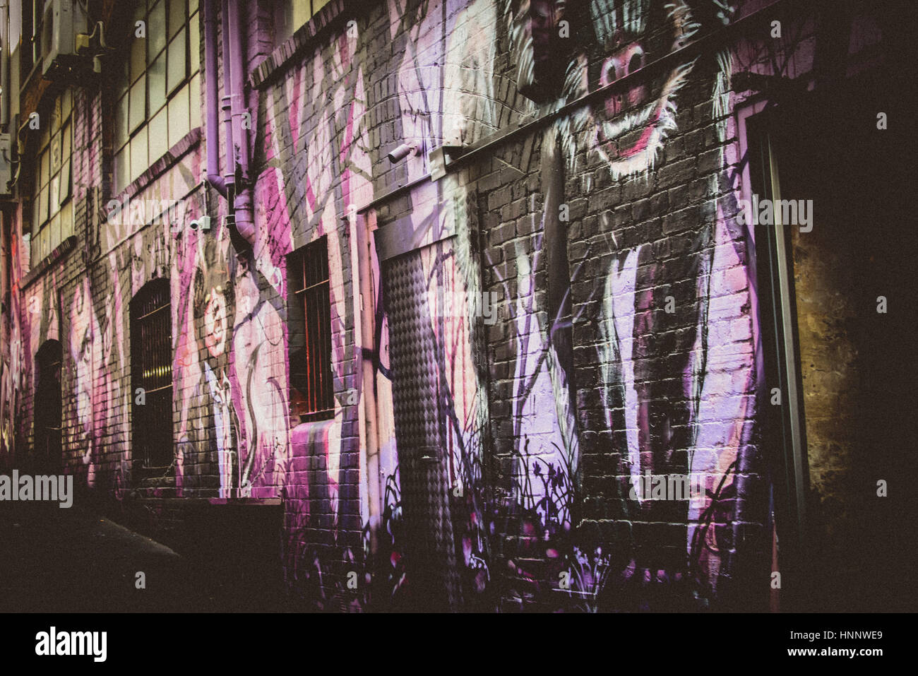 Arte di strada per le strade di Melbourne, Victoria, Australia Foto Stock