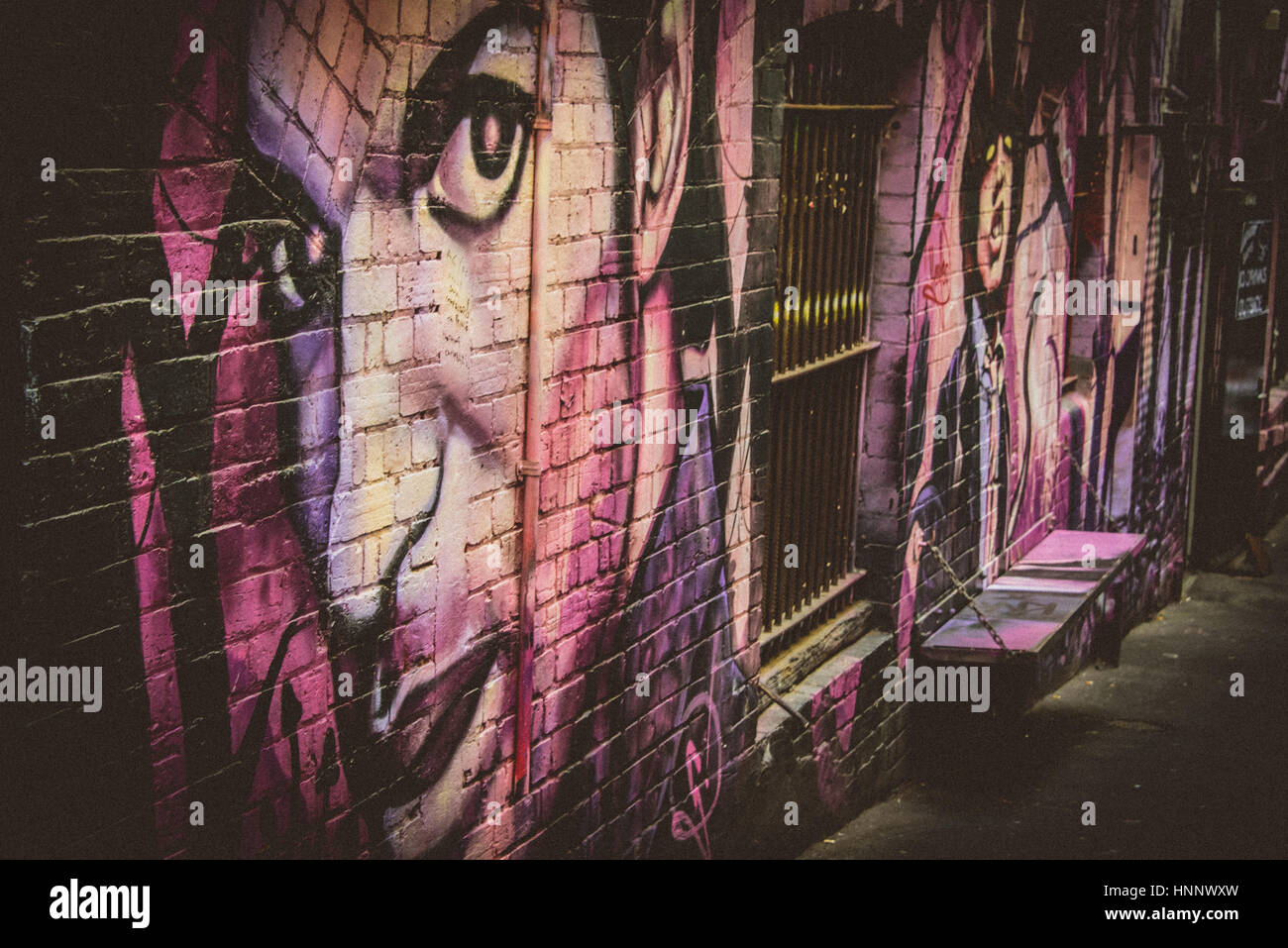 Arte di strada per le strade di Melbourne, Victoria, Australia Foto Stock