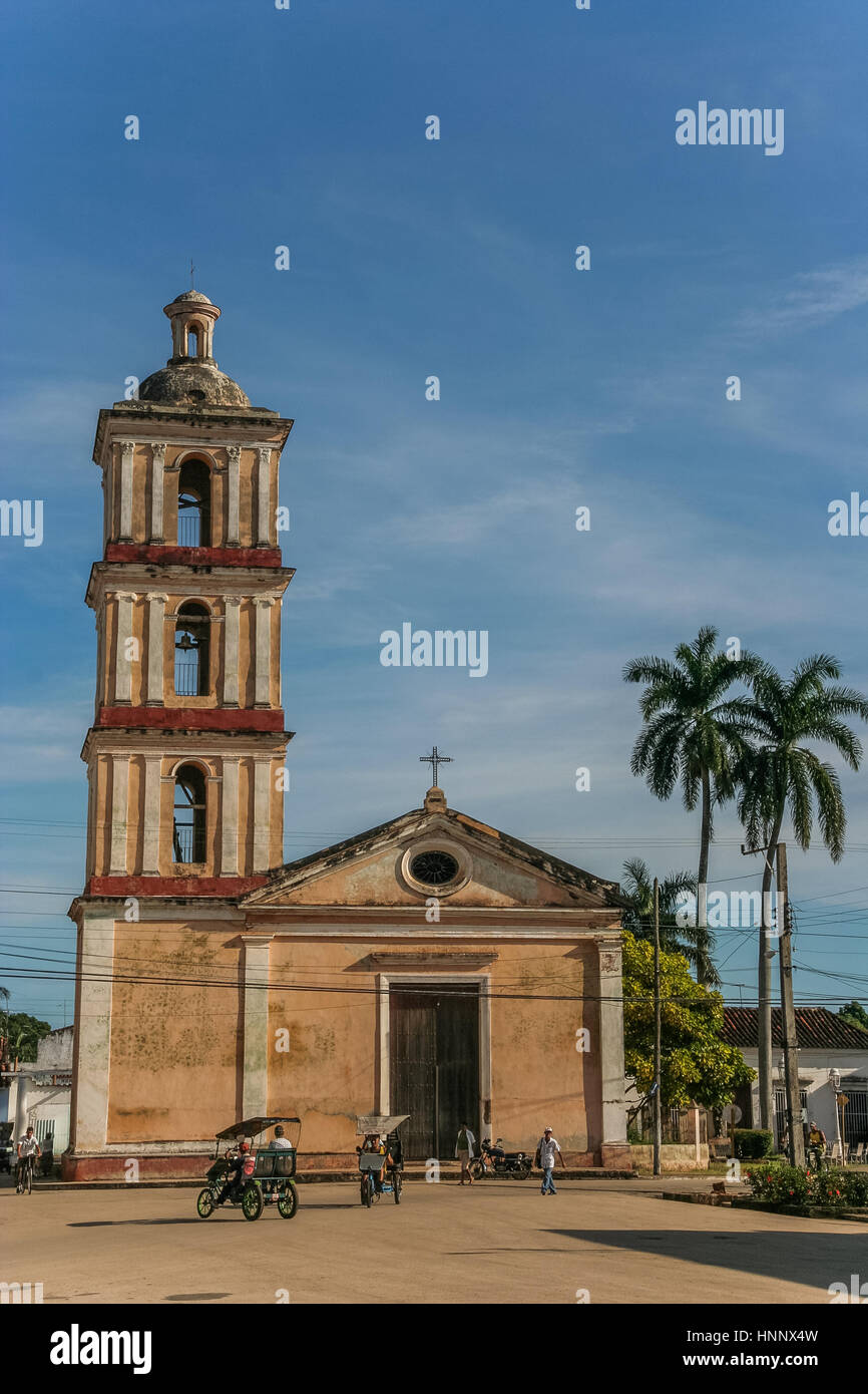 Chiesa nel centro di colonial Remedios, Cuba Foto Stock