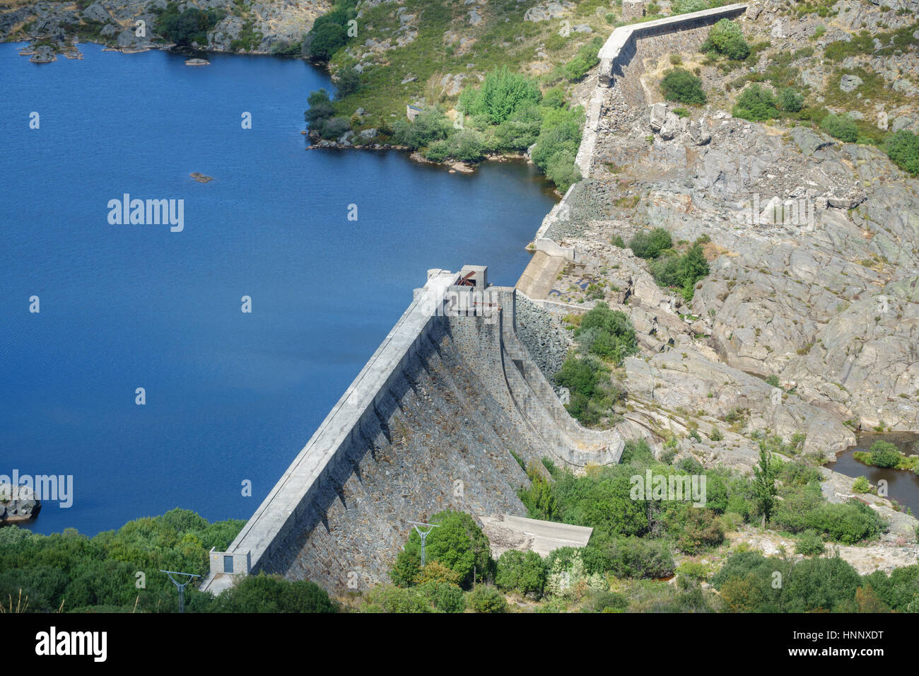 Vega de tera rotto di diga in Zamora, Spagna Foto Stock