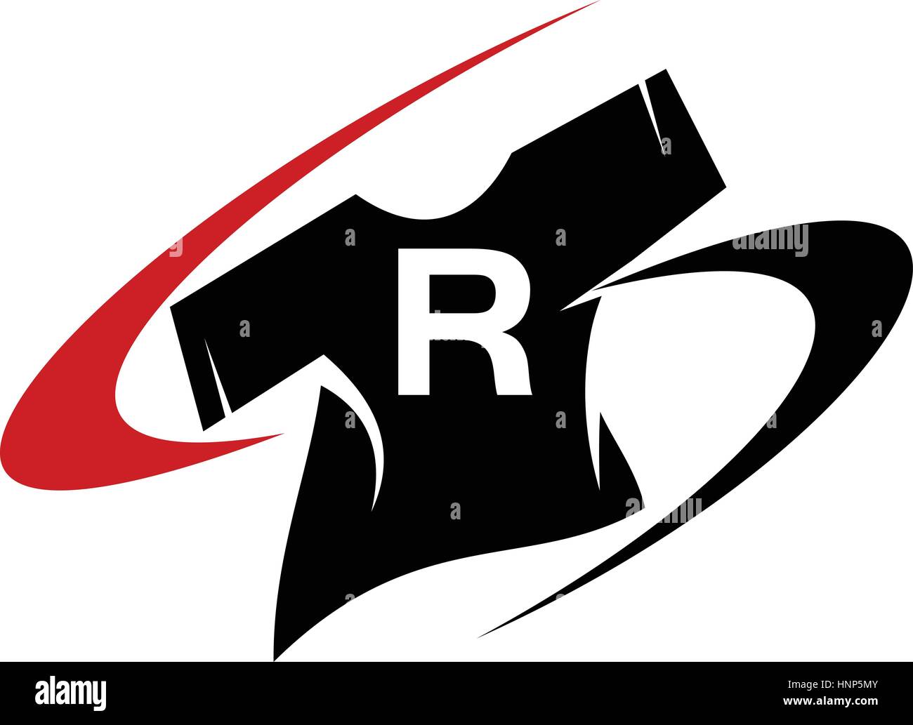 T-Shirt Negozio on line iniziali di R Illustrazione Vettoriale
