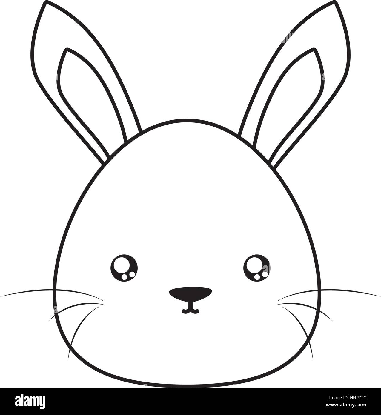 Coniglio faccia di disegno Immagine e Vettoriale - Alamy