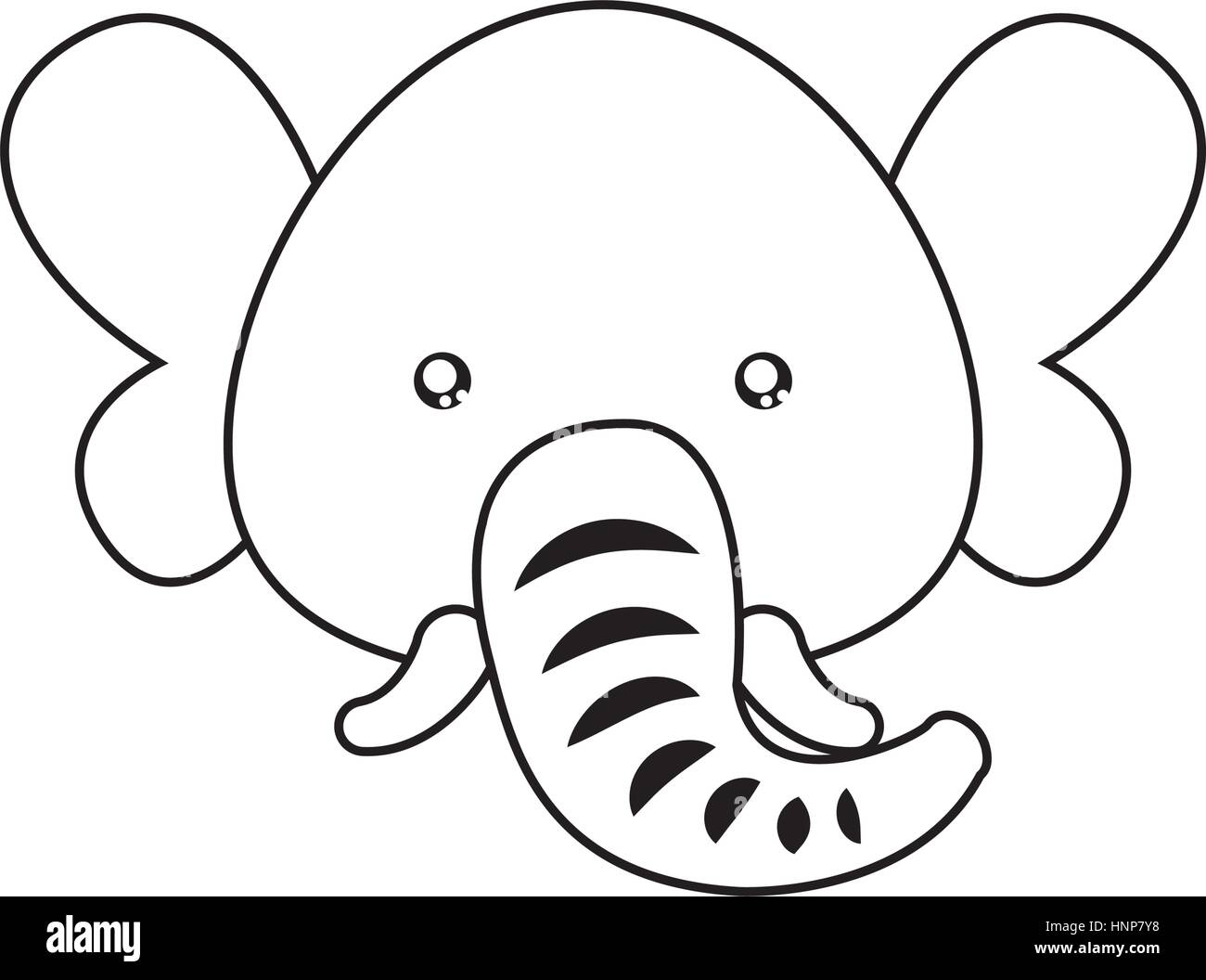 Elefante Faccia Di Disegno Immagine E Vettoriale Alamy