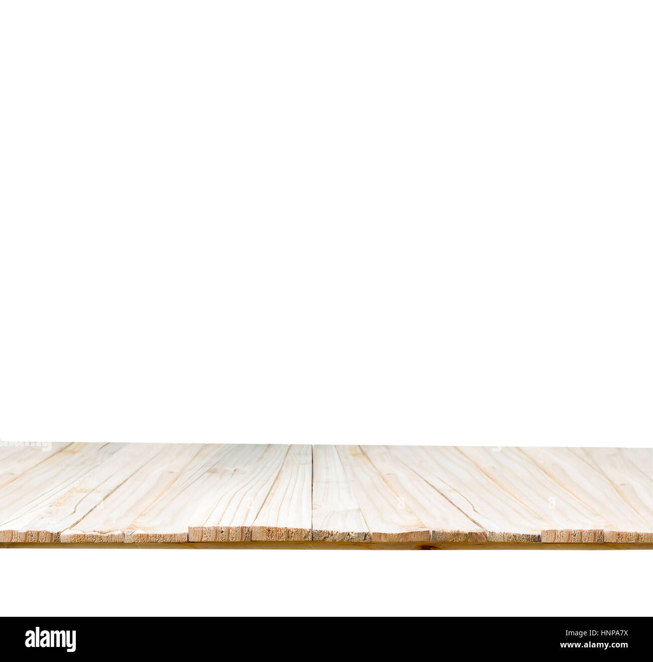 La luce del tono di colore della natura del pavimento di legno isolato su sfondo bianco con tracciato di ritaglio Foto Stock