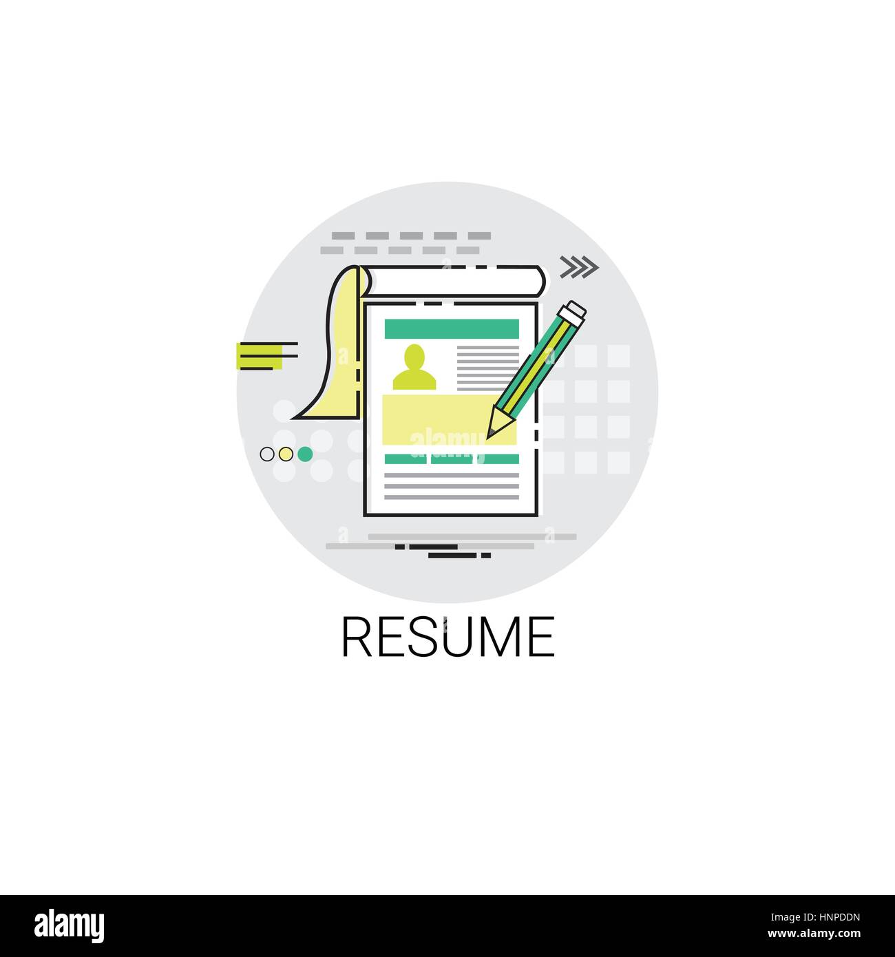 Riprendere la forma CV posto di lavoro vacante reclutamento icona applicazione Illustrazione Vettoriale