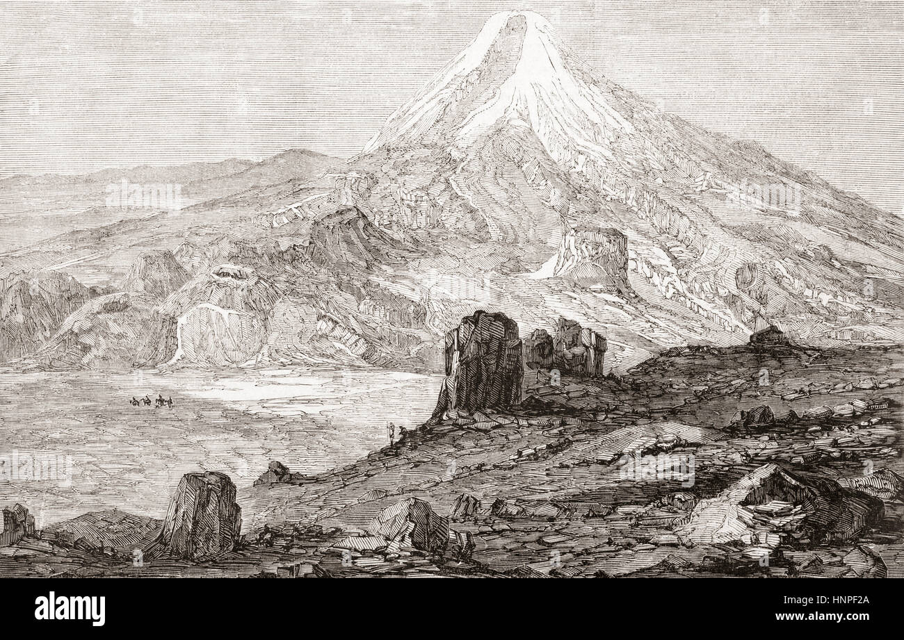 Il monte Ararat, Armenia nel XVIII secolo. Da L'Univers illustre, pubblicato a giugno 1863 Foto Stock