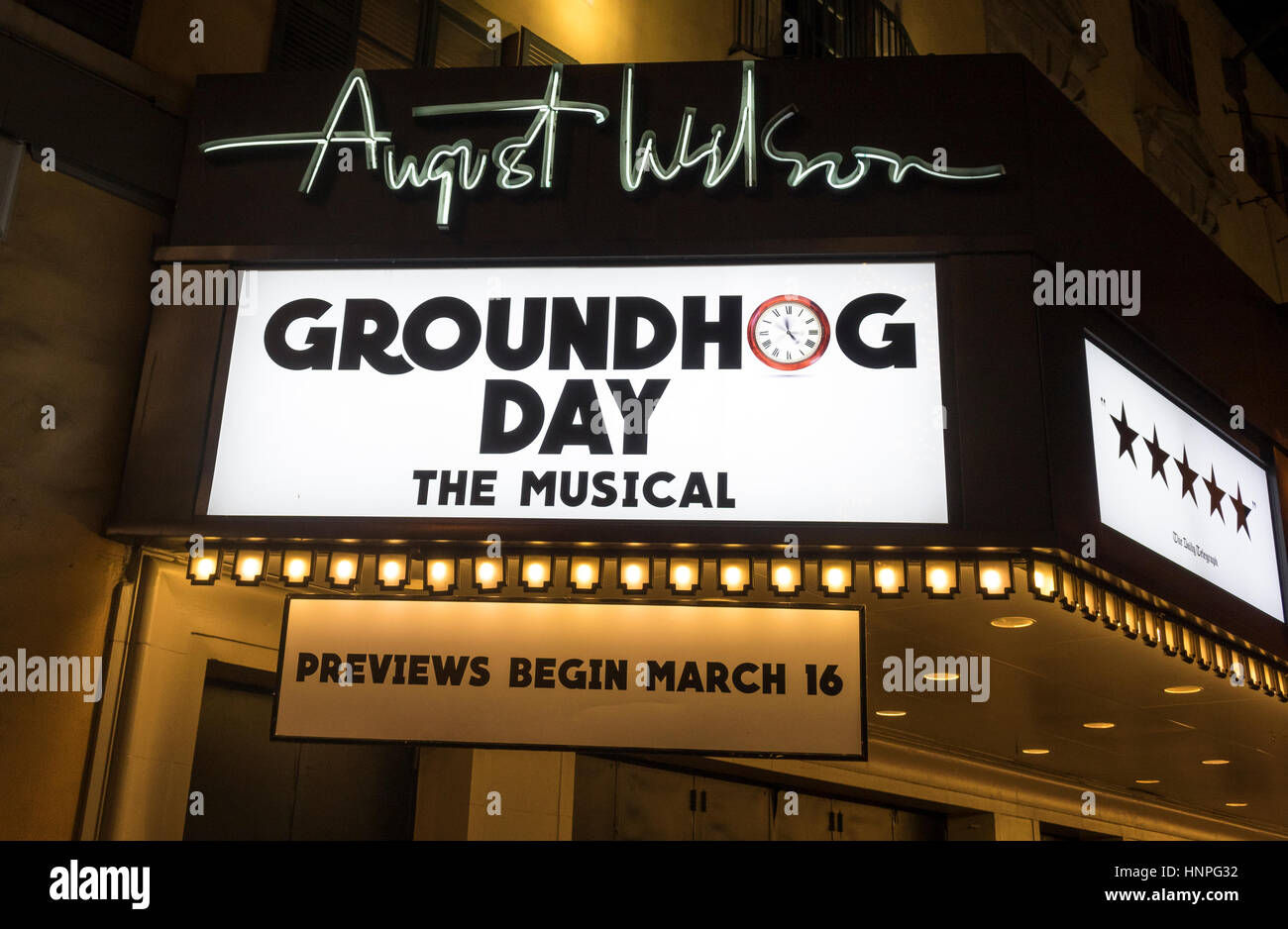 Groudhog Day, il musical al Teatro August Wilson Foto Stock