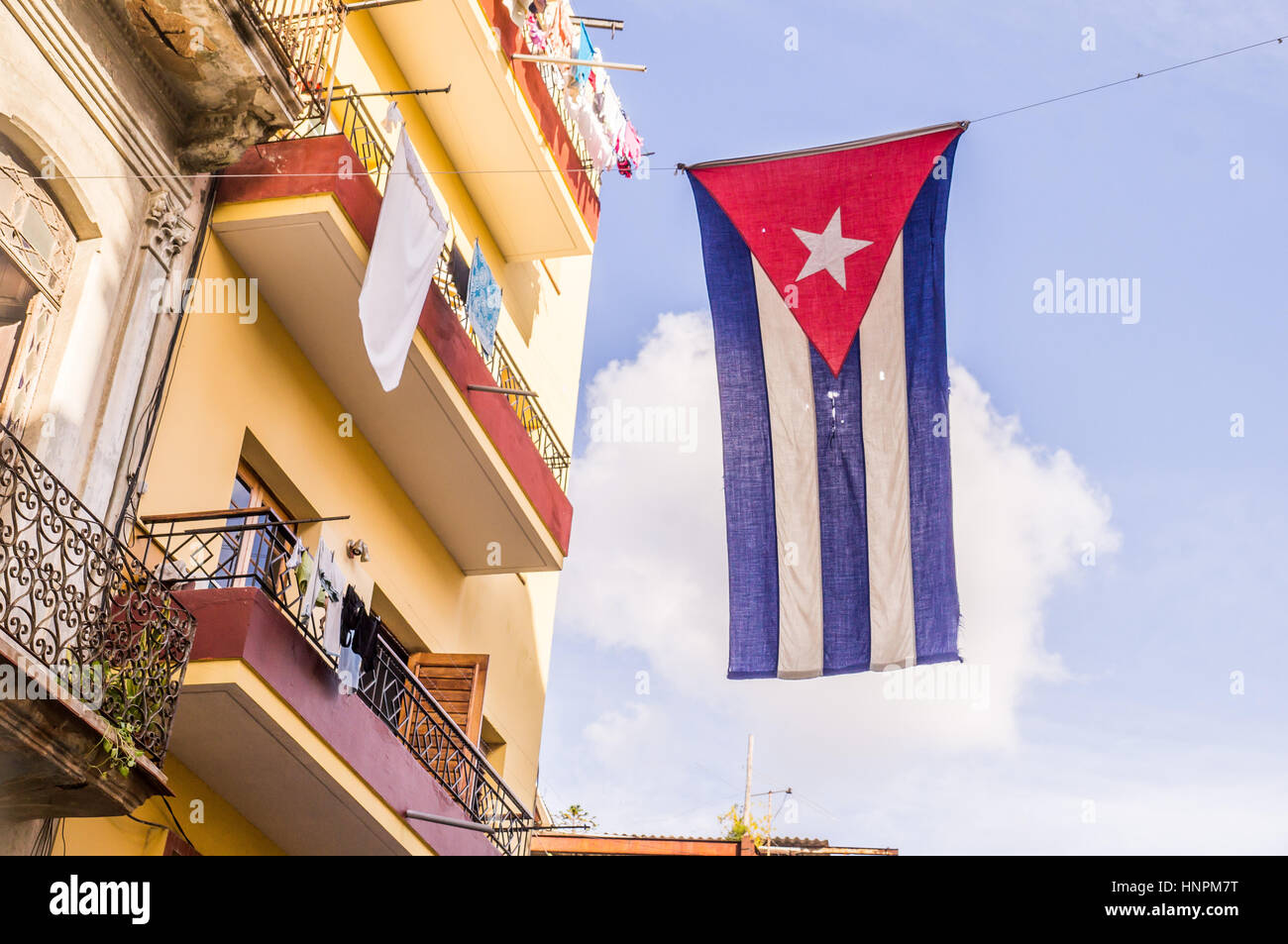 Bandiera di Cuba in Havana Foto Stock