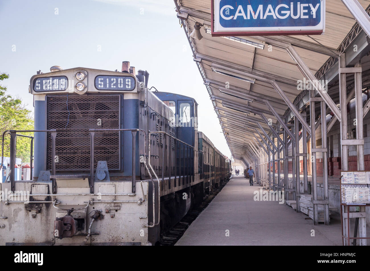 Stazione ferroviaria a Camaguey, Cuba Foto Stock