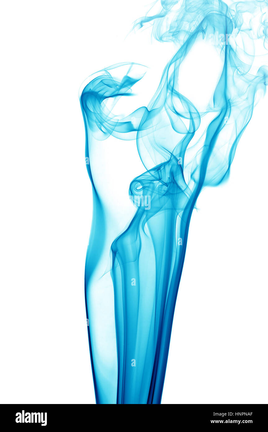 Il fumo isolato su uno sfondo bianco Foto Stock