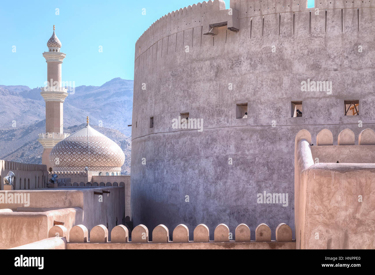 Nizwa Fort, Oman, Medio Oriente e Asia Foto Stock