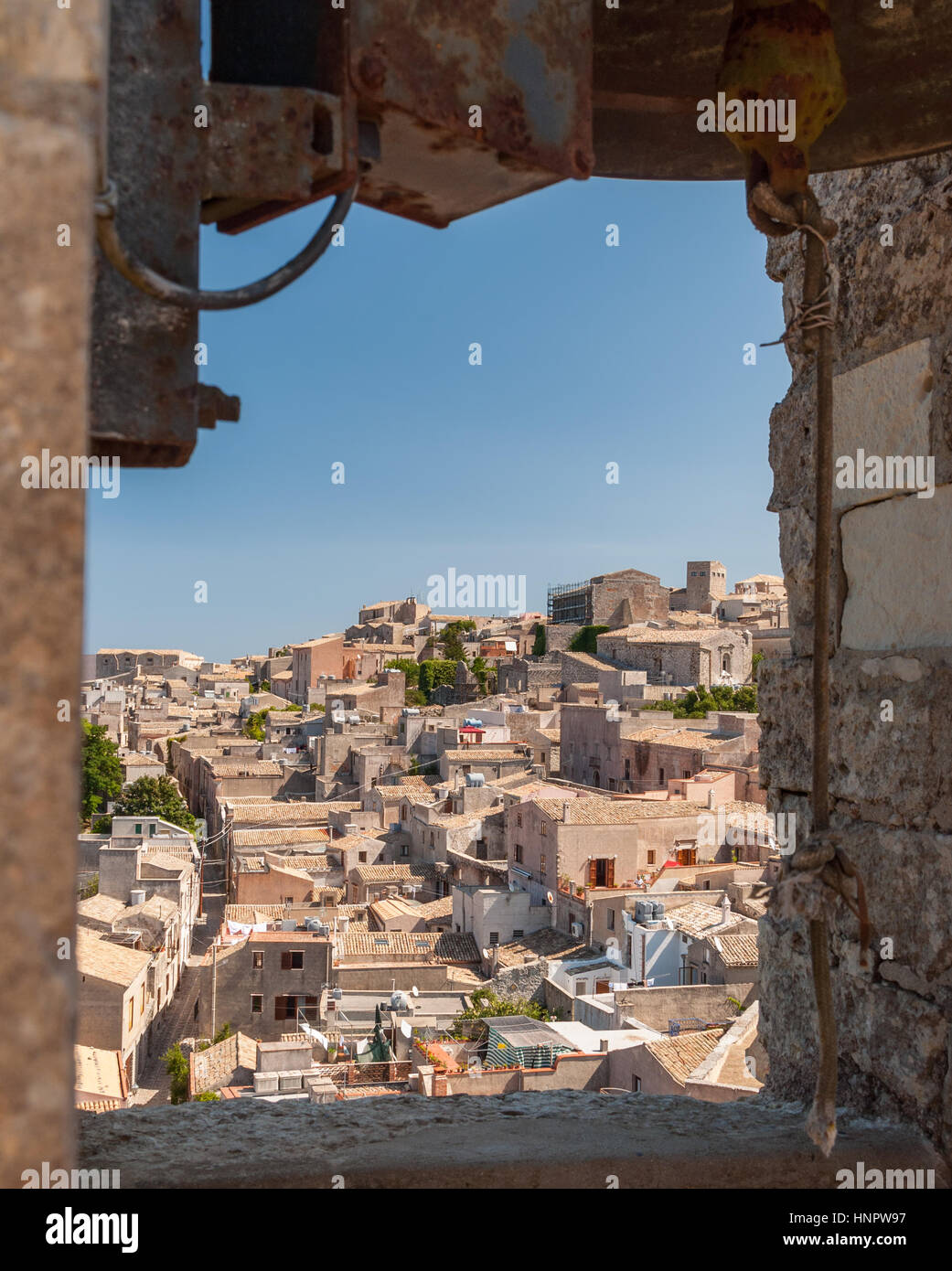 Erice è una città storica e comune in provincia di Trapani in Sicilia, Italia. Foto Stock