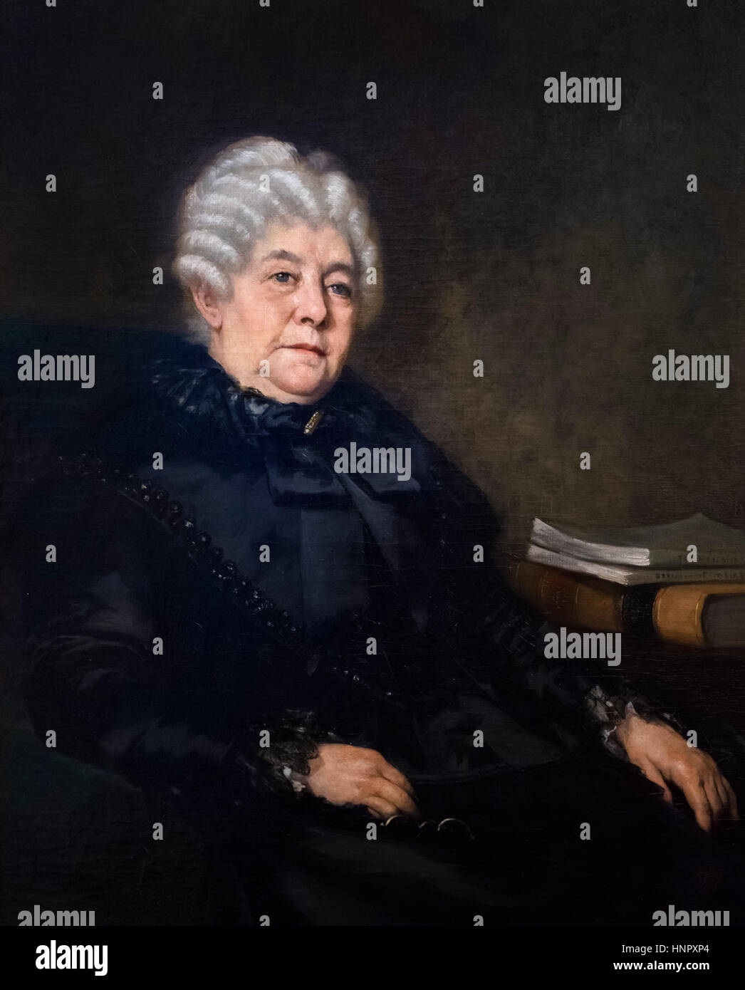 Elizabeth Cady Stanton (1815-1902), un americano suffragist, attivista sociale, la verità, e figura di primo piano dei primi diritti delle donne del movimento. Ritratto di Anna Elizabeth Klumpke, olio su tela, 1889 Foto Stock