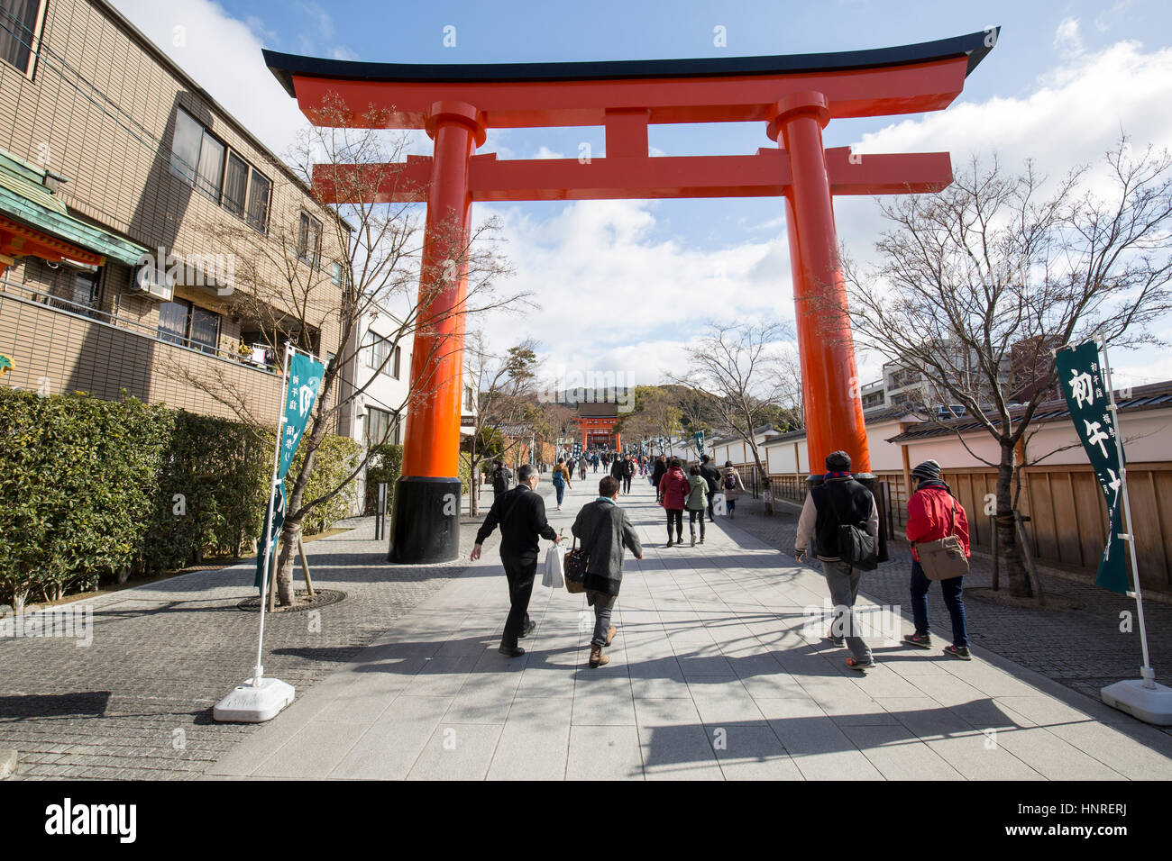 Fushimi Inari Santuario (伏見稲荷大社, Fushimi Inari Taisha) è un importante santuario scintoista nel sud di Kyoto. Foto Stock