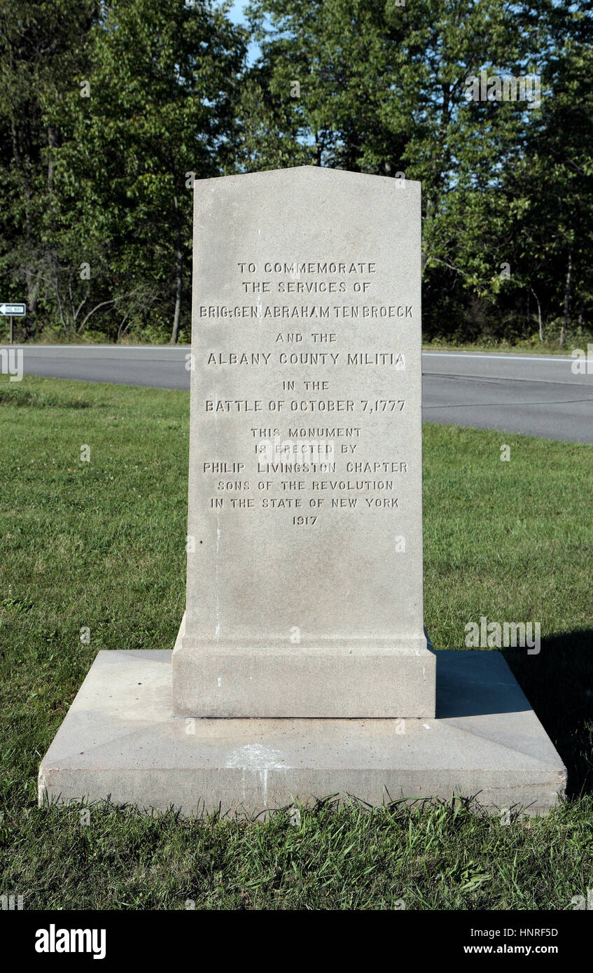 Brig Abramo Tenbroeck & The Albany County milizia in Saratoga Parco storico nazionale, Stillwater, New York, Stati Uniti. Foto Stock