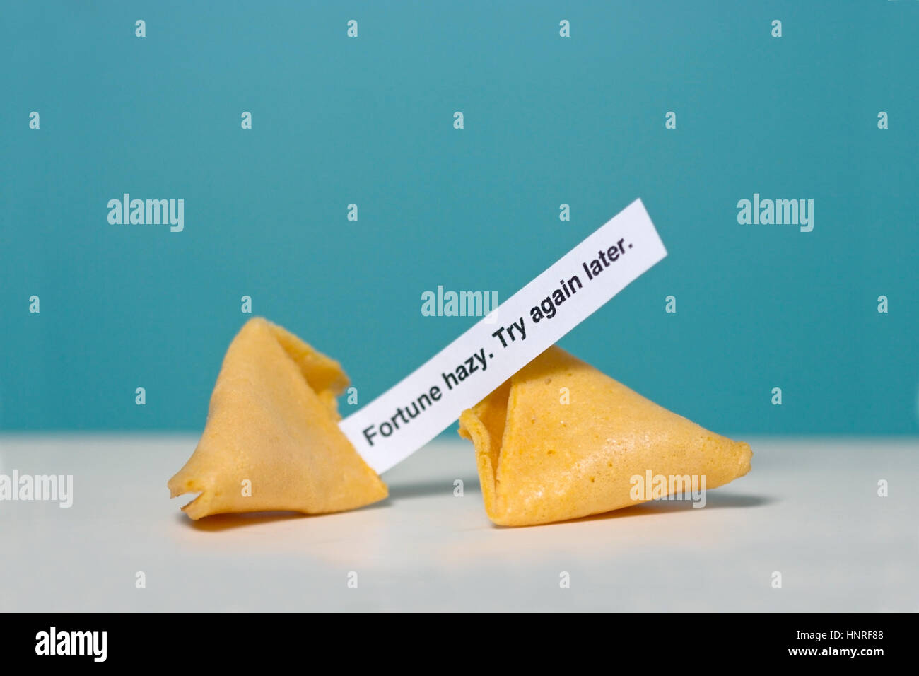 Sfortuna cookie. FORUNE torbida. Riprova più tardi. Divertimento. Umorismo. Foto Stock