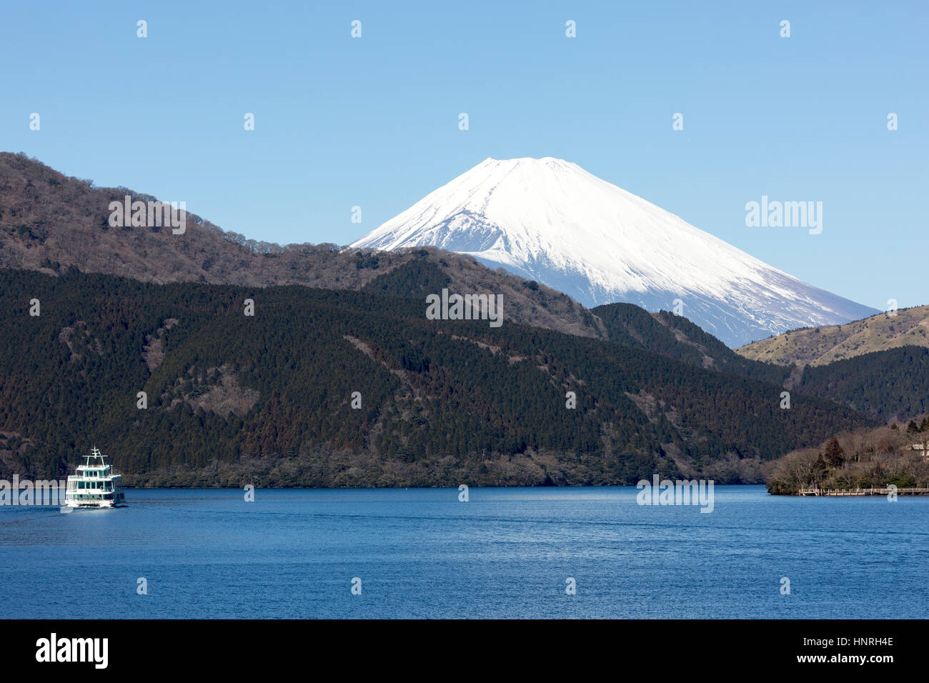 Il Giappone . Il monte Fuji visto dal Lago Ashi , Motohakone , Hakone Foto Stock