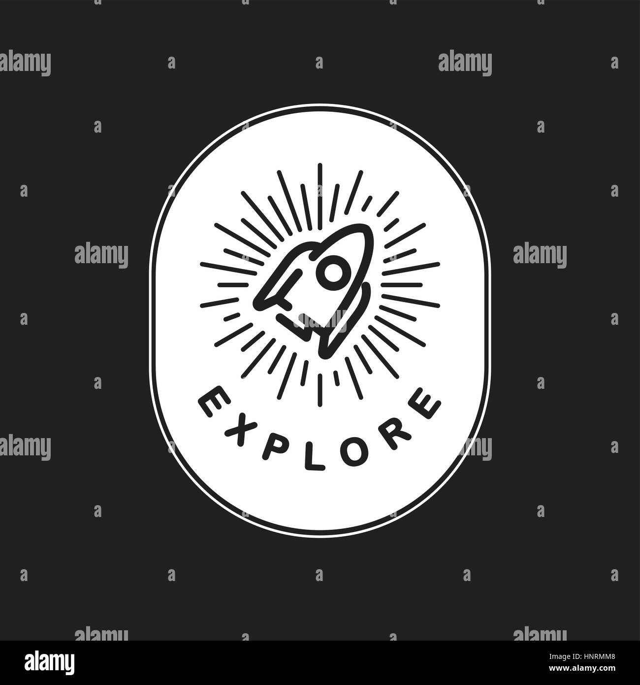 Esplorare un razzo vettore icona illustrazione Illustrazione Vettoriale