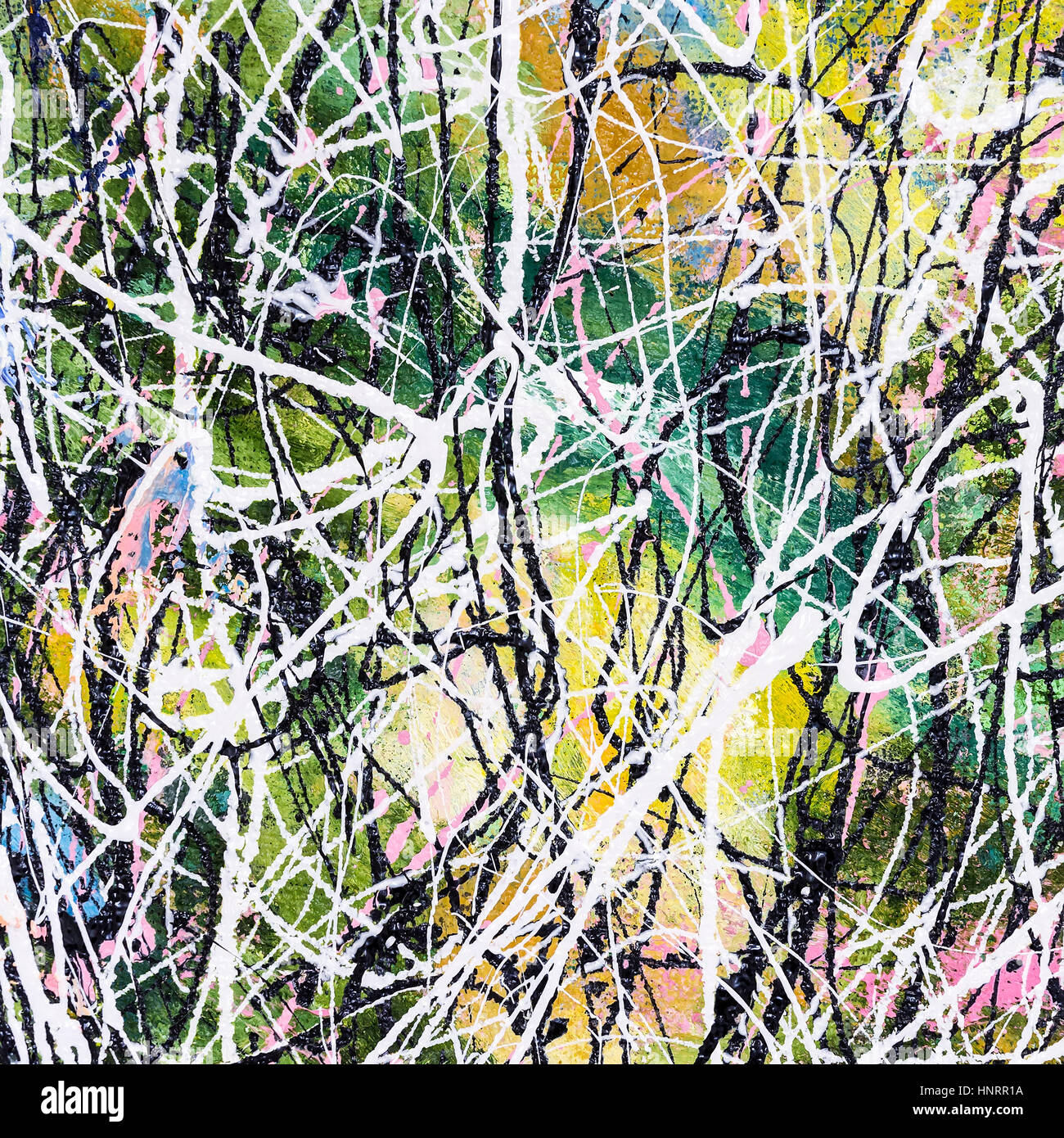 Abstract superficie dipinta sfondo con macchie di colore e gli spruzzi di vernice Foto Stock