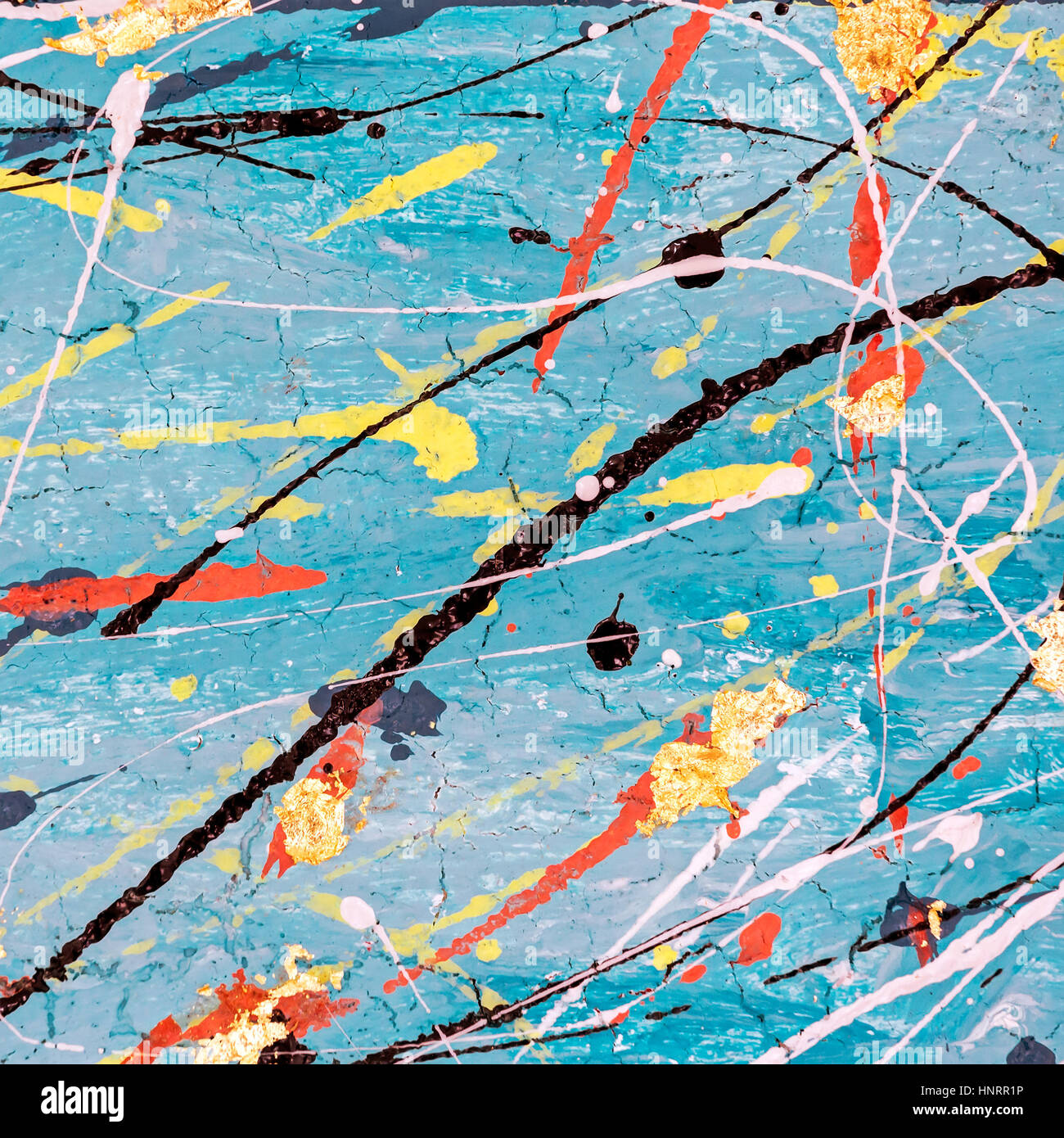 Abstract superficie dipinta sfondo con macchie di colore e gli spruzzi di vernice Foto Stock